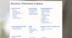 Desktop Screenshot of joannanewsomlyrics.com